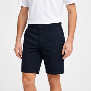 Uniqlo mens chino shorts stretch cotton modern fit drawstring waist navy L